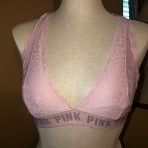 pink lace bralette